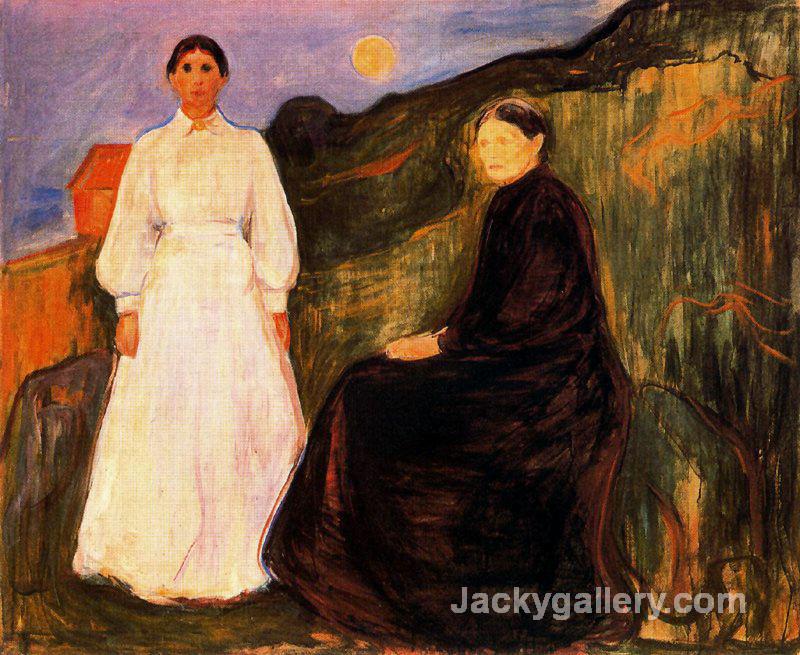 Mother and Daughter by Edvard Munch paintings reproduction